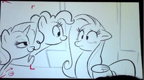 S5 animatic 64 Rarity and Pinkie seeking Fluttershy's approval