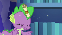 Spike hit on the head with yet another scroll S6E15