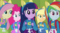 Twilight and friends wearing pony ears EG