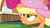 Applejack under Pinkie Pie S03E12