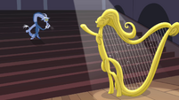 "A singing harp who's named Louise..." (Or somepony that's golden and idiotic named Louise)