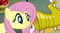 Fluttershy speaking into hearing horn S2E19