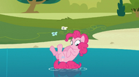 Pinkie Pie lands soft into the water S3E3