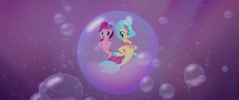 Pinkie and Princess Skystar in a giant bubble MLPTM