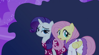 Rarity and Fluttershy don't know what the ruckus is about S2E16