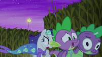Rarity and Spike running in terror S5E21