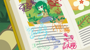 Wallflower's page with the girls' signatures EGFF