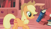 Applejack walking in with clean hooves.