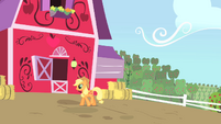 Applejack walking by her barn S01E25