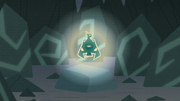 Bewitching Bell glowing in the cave S9E8