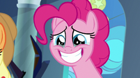 Pinkie Pie tearfully grinning wide S9E2