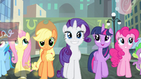 Rarity and friends all happy S4E8