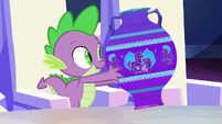 Spike picks up a Crystal Empire vase S6E1