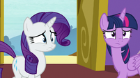 Twilight and Rarity worried about Spike S9E19