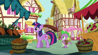 Twilight and Spike walking S5E22