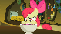 Apple Bloom looking inside the bowl S2E06