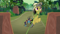 Daring Do flying up the temple stairs S9E21