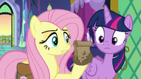 Fluttershy with a bag of cauliflower bites S7E20