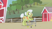Applejack imagines getting Granny Smith a new hip with all the money she'd MIGHT make at the gala.