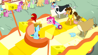 Pinkie Pie inside the party cannon S4E12