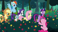 Pinkie Pie rolling in the rose bushes S8E13