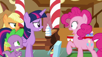 Pinkie Pie startled to see her friends S6E15