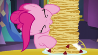 Pinkie eats a tall stack of pancakes S5E03