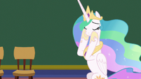 Princess Celestia with hooves on her face S8E7