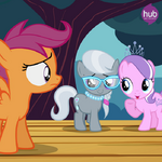 Scootaloo mocked by Diamond Tiara and Silver Spoon promotional S4E05