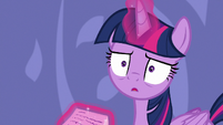 Twilight Sparkle shocked by Rarity's note S6E22