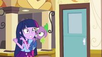 Twilight surprised by Celestia closing her door EG