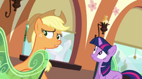 Applejack hears Spike's stomach growling S03E11