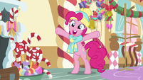 Pinkie happily thanking her sisters MLPBGE