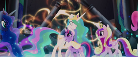 Princess Celestia hugging Twilight Sparkle MLPTM