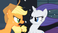 Rarity getting yell by Applejack S2E11