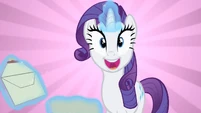 Rarity is just so happy... she can see us!