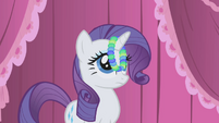 Rarity with pearls hanging from her horn S1E03