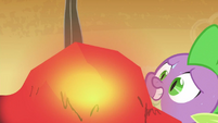 Spike seeing rock burnt by fire S2E21
