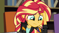 Sunset Shimmer writing in distress EG3