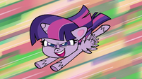 Twilight Sparkle flying to save Rarity PLS1E11a