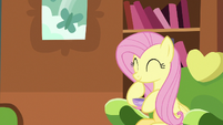 Fluttershy amused by Discord's excitement S7E12