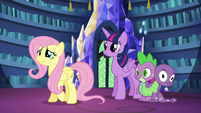 Fluttershy with Twilight and Spike S5E21