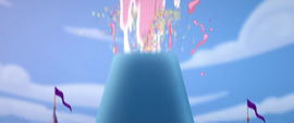 Party cannon shooting cake into the air MLPTM