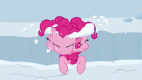 Pinkie Pie shaking snow out of her mane S7E11
