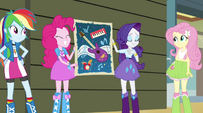 Pinkie and Rarity proud of their poster EG2