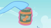 Rainbow Dash places her hoof on the lid S2E08