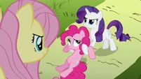 Rarity holding Pinkie.