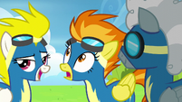 Spitfire sees Soarin and Fleetfoot approaching S6E7