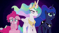 Celestia and Luna determined; Pinkie Pie scared BFHHS5