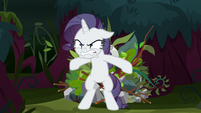 Fake Rarity growling with overprotective greed S8E13